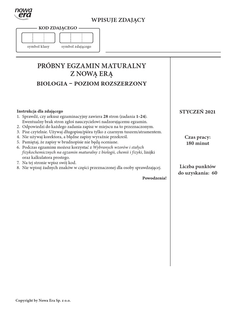 Matura Próbna Nowa Era 2020 Odpowiedzi
