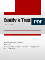 Equity & Trusts I: Topic 2: Trust