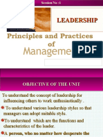 Leadership: Principles and Practices of