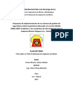 Propuesta de Implementación de Un Sistema de Gestion de Seguridad y Salud Ocupacional Adecuado A OHSAS 18001:2007