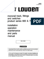 LOUDEN Series 600 and 700 Monorail Track Fittings and Switches Installation Operation Maintenance and Parts Manual