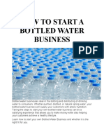 How to Start a Bottled Water Business