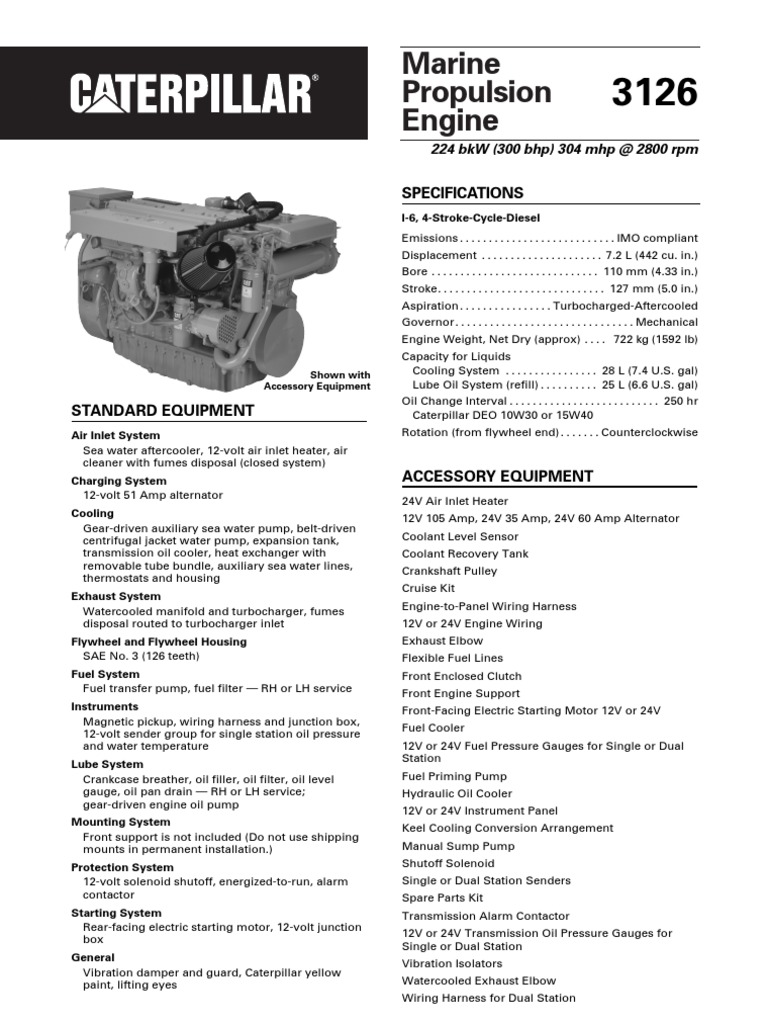 Marine Propulsion Engine: Specifications | PDF | Horsepower | Engine ...