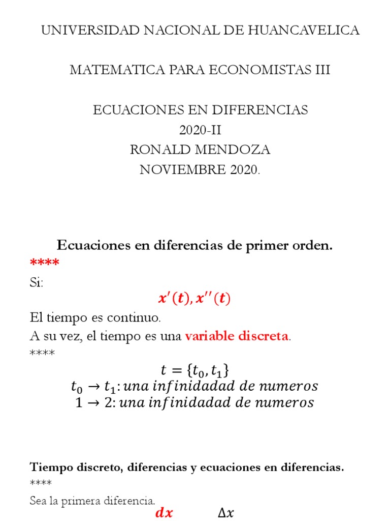 Ecuaciones en Diferencias para Economistas | PDF | Valores propios y ...