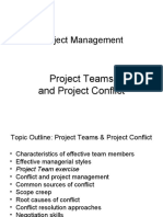 Project Teams and Project Conflict Management