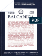 Balcanica Xxxii Xxxiii 2001 2002