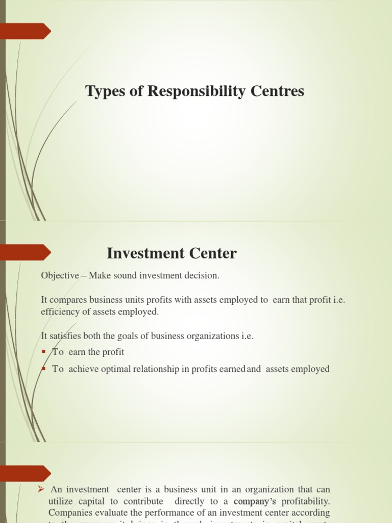 Investment Centre Lectire 5 | PDF | Investing | Profit (Economics)