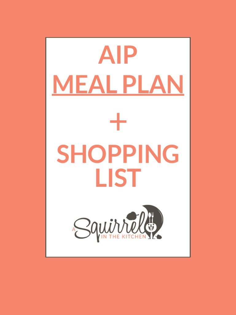 AIP Meal Plan Shopping List PDF Soup Meal