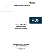 Informe proceso capacitación trabajo equipo