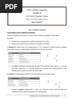 Edexcel & Cambridge Syllabus: Unit 4: Carbonyl Compounds Alauddin Sir A & O Level Chemistry Teacher