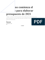 Proceso para Elaborar Presupuesto de 2021