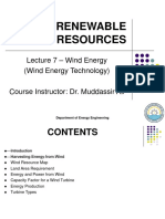 Lecture Seven - Wind Energy