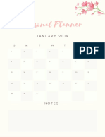 Personal Planner: January 2019