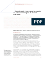 1. Influencia en La Violencia de Los Medios de Comunicacion. Guia de Buenas Practicas