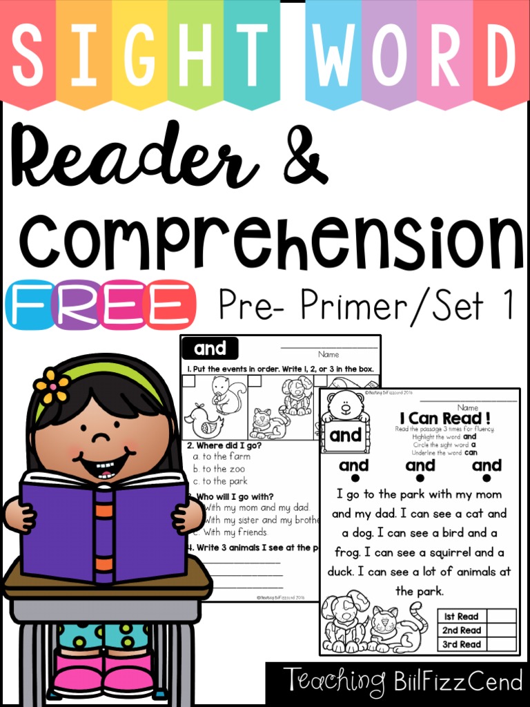 Free Sight Word Reader and Comprehension Set 1 | PDF | Reading ...