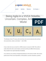 Being Agile in a VUCA (Volatile, Uncertain, Complex, Ambiguous) World - Apex Catalyst Group