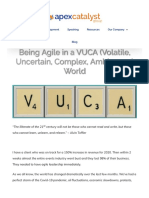 Being Agile in A VUCA (Volatile, Uncertain, Complex, Ambiguous) World - Apex Catalyst Group