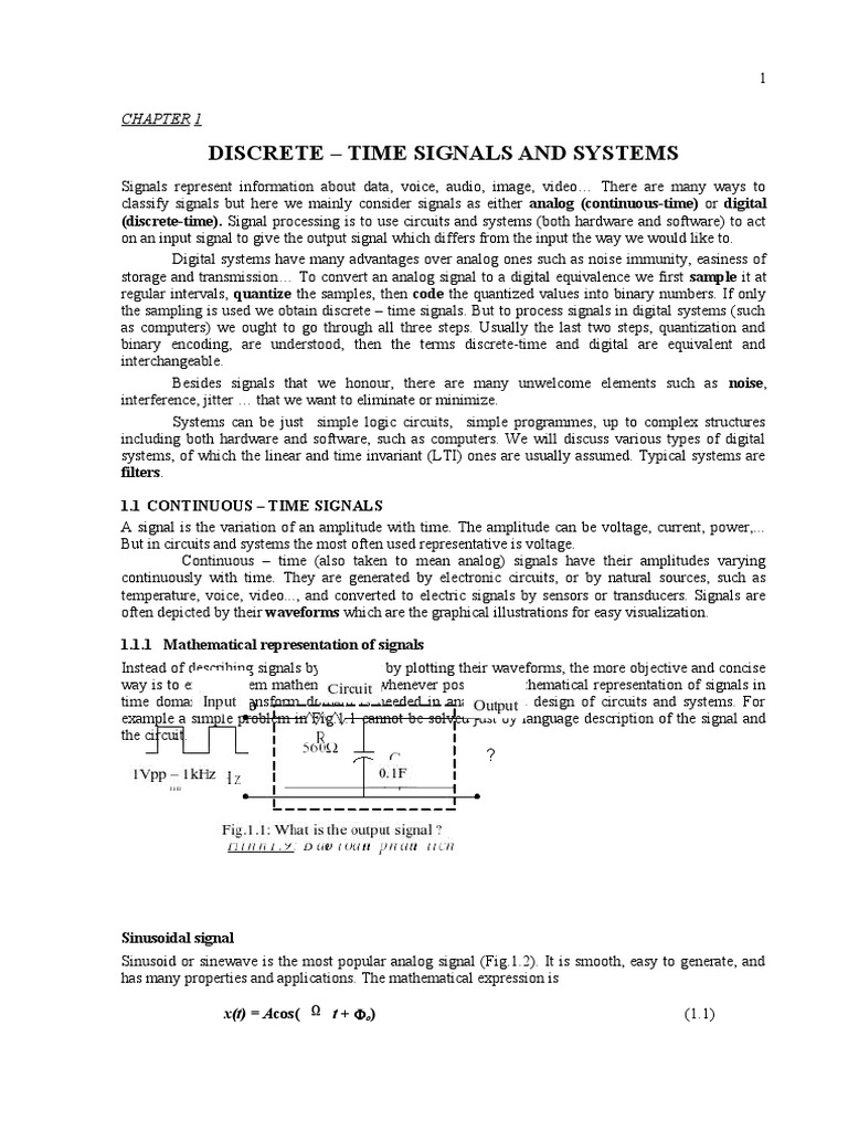 Discrete-Time Signals and Systems Overview | PDF | Sampling (Signal ...