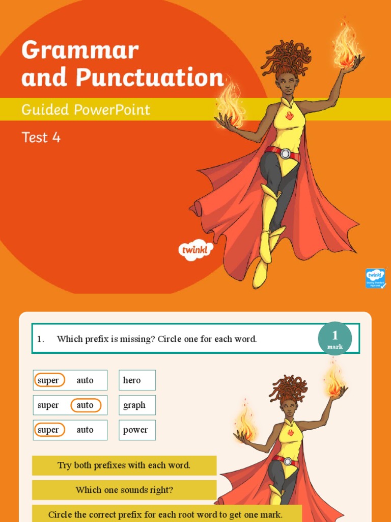 Year 3 Grammar and Punctuation Test 4 | PDF | Sentence (Linguistics) | Verb