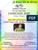 OSMOSIS 2020: Chief Guest: Ms. Sudha Chandran