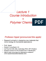 Course Introduction + Polymer Chemistry