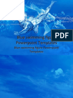 Blue Swimming Figure Powerpoint Templates