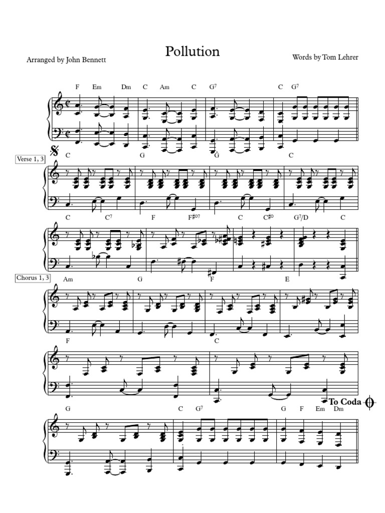 Pollution - Tom Lehrer | PDF