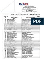 LIST of PUPILS For F2F With Parent Signature