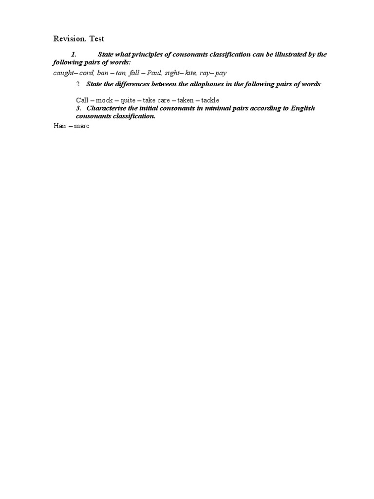 Revision Test | PDF | Language Arts & Discipline | Science & Mathematics
