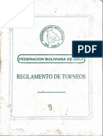 Reglamentos de torneo Federación Boliviana de Golf, pdf.