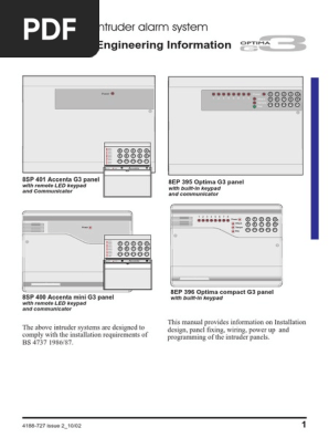 Accenta Optima G3 Alarm System V2 Pdf Loudspeaker Switch