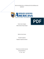 Análisis Sobre Las Implicaciones de La Integración de Sistemas de Gestión