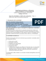 Guía de Actividades y Rúbrica de Evaluación - Fase 1 - Reflexionar Sobre Los Procesos Educativos.