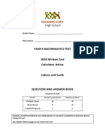 2020 Indices and Surds Test