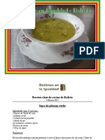 Bolivia - Distintos en La Igualdad - Recetas de Bolivia