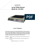Step Up™Slide Warmer Model No. XH-2003: Moisture. Personnel