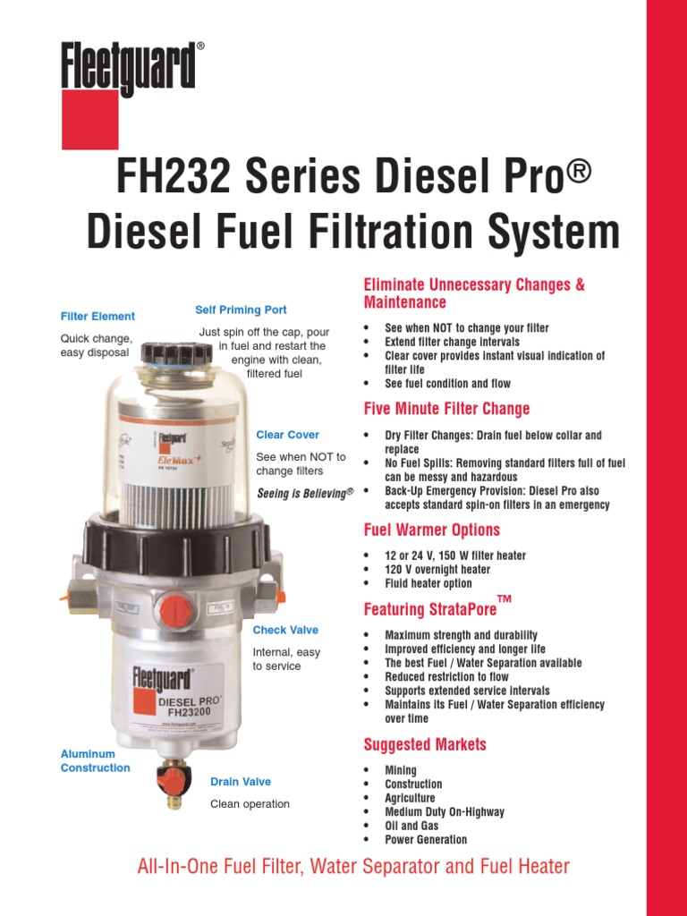 LT32562 - FH232 Series - Diesel Pro | PDF | Filtration | Diesel Engine