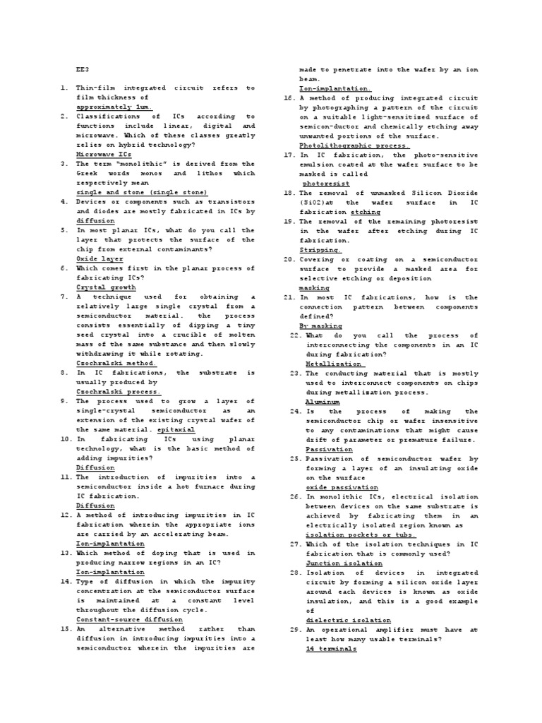 Integrated Circuit Fabrication Techniques | PDF | Semiconductor Device ...