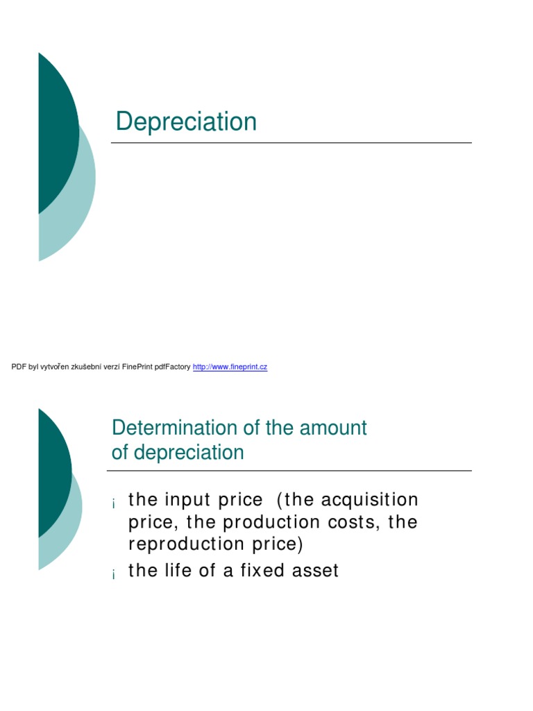 Depreciation PDF Depreciation Book Value