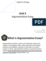 Argumentative Essay: Unit 5