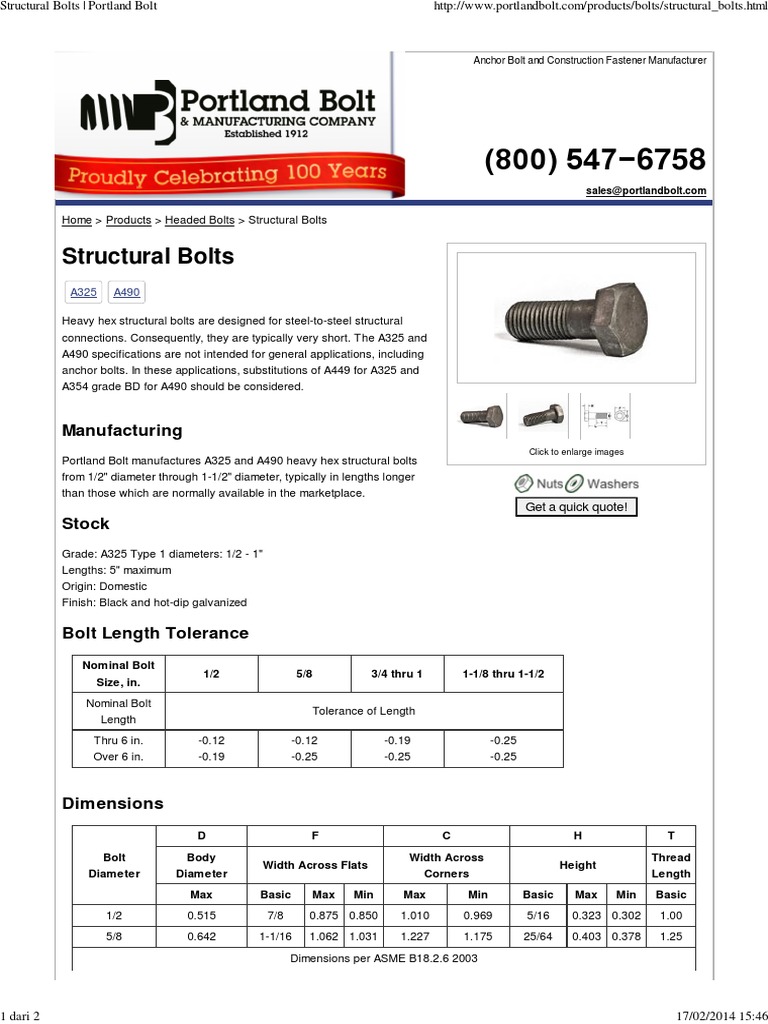 Structural Bolts Manufacturing PDF Screw Metalworking