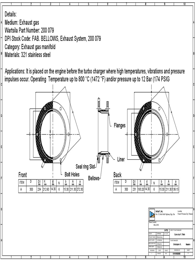 FAB bellOWS, Exhaust System, 200 079 (Bellows Manifold of Cyl.) PDF