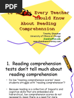 10 Things Every Teacher Should Know About Reading Comprehension