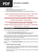 Cwts Module 10: Leadership: Objectives