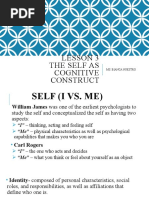 Lesson 3 The Self As Cognitive Construct: Ms. Bianca Nuestro