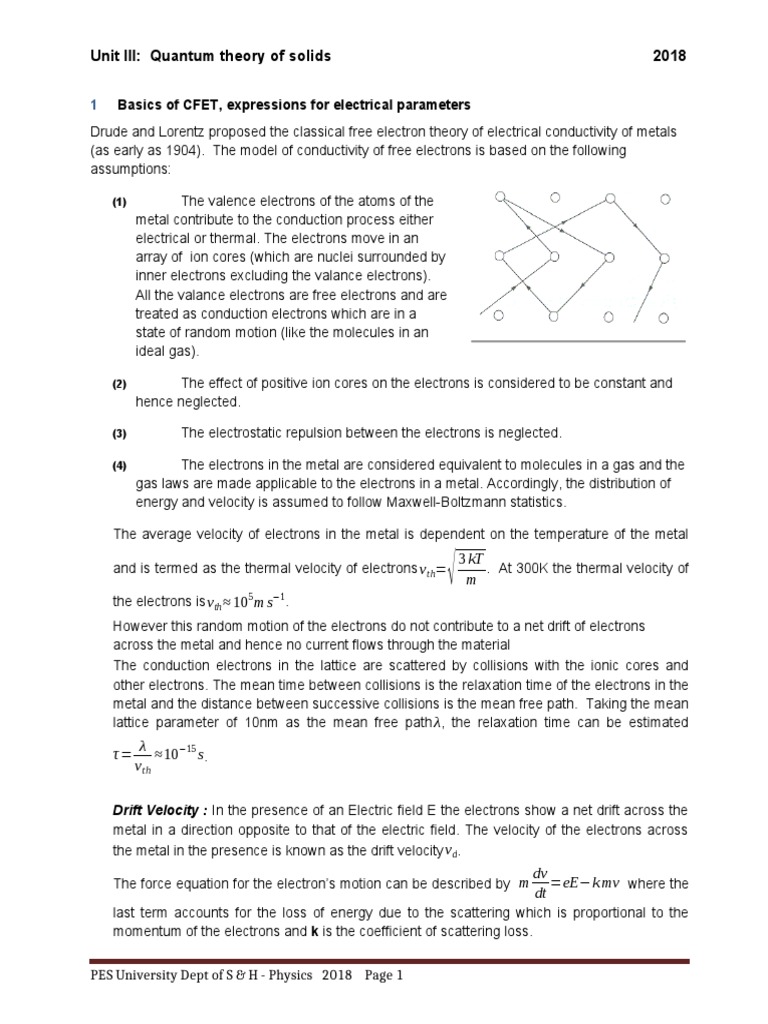 Quantum Theory of Electrical Conductivity | PDF | Electrical ...
