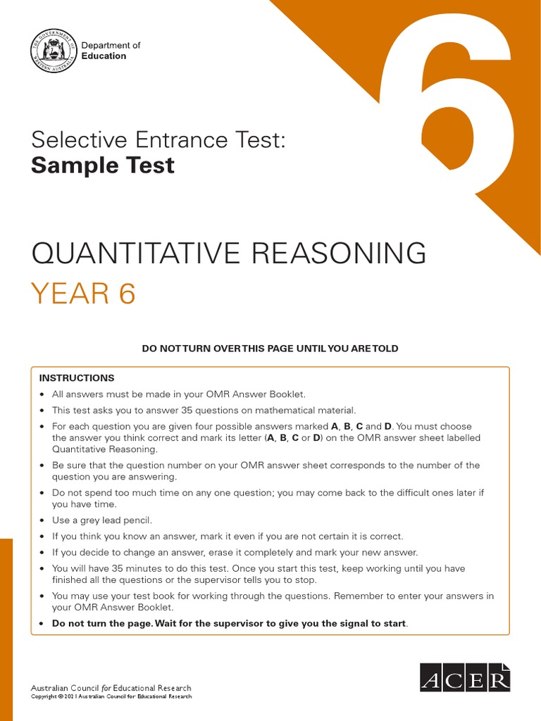 Quantitative Reasoning Sample Questions