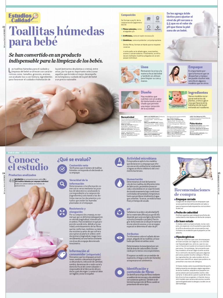 Toallitas húmedas para bebé, Estudio de Calidad, Las toallitas húmedas se  han convertido en un producto indispensable para la limpieza y cuidado de  los bebés. Algunas de ellas ofrecen características