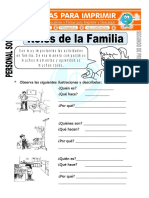 Ficha de Roles de La Familia Para Segundo de Primaria