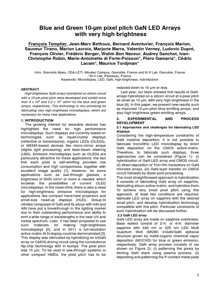 High-Brightness Blue LED Arrays | PDF | Oled | Semiconductor Device ...